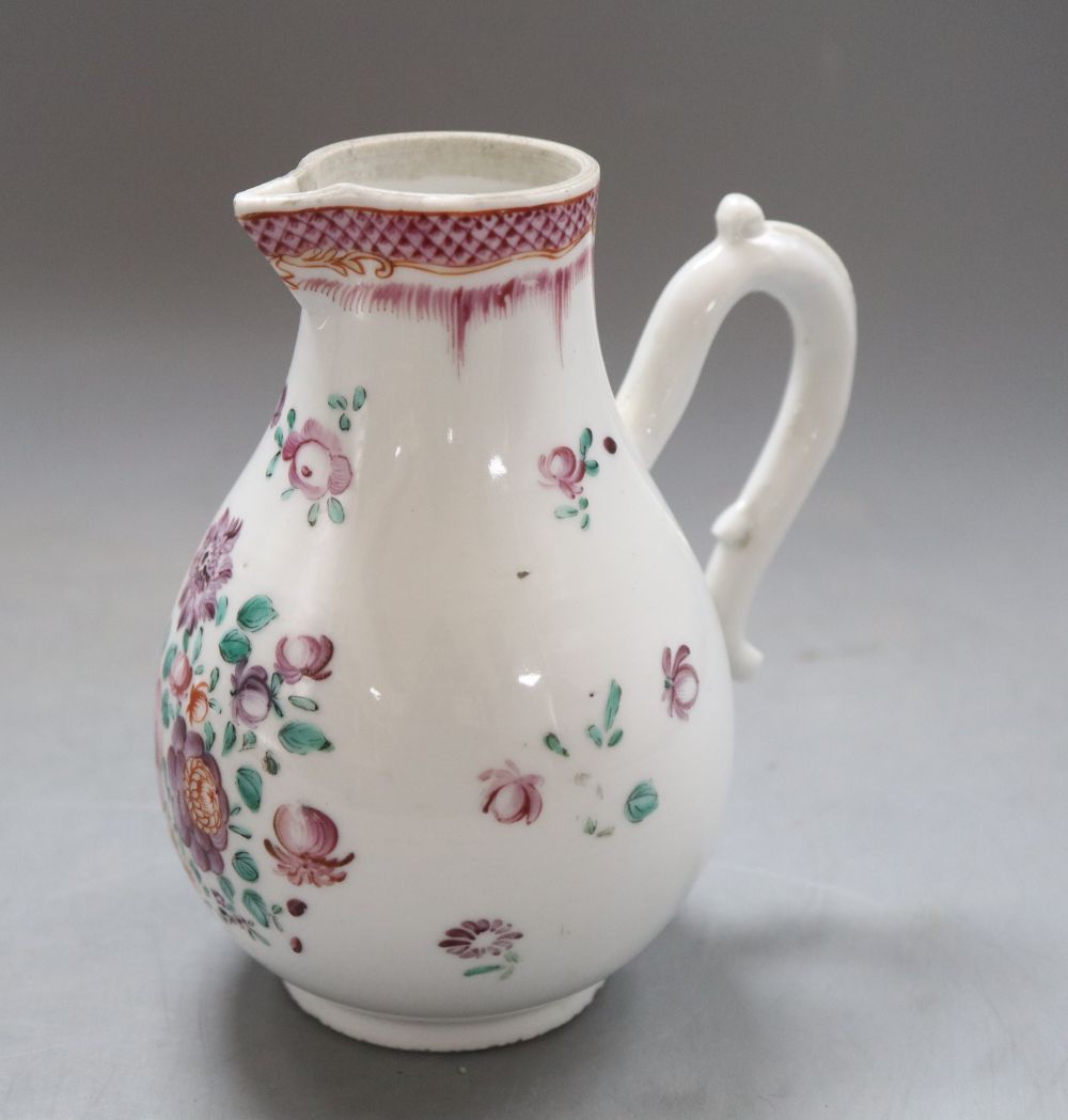 A Chinese export famille rose jug, height 14cm